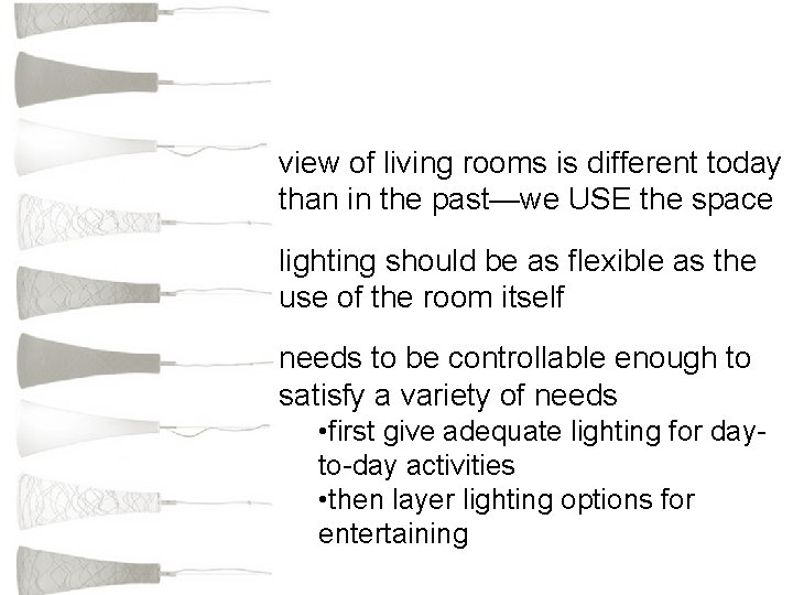 view of living rooms is different today than in the past—we USE the space