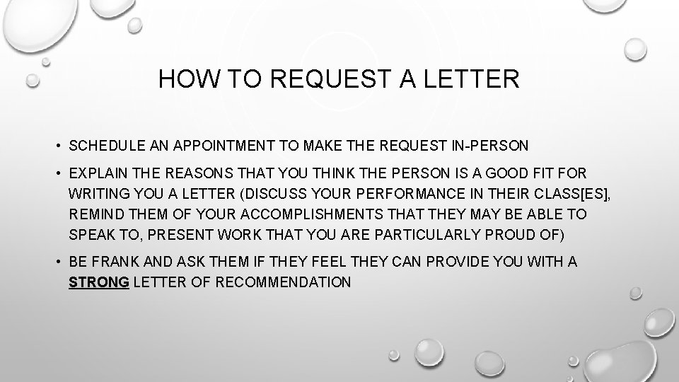 HOW TO REQUEST A LETTER • SCHEDULE AN APPOINTMENT TO MAKE THE REQUEST IN-PERSON