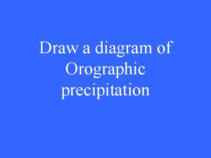 Draw a diagram of Orographic precipitation 