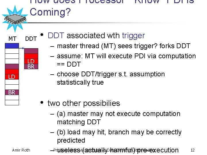 How does Processor “Know” PDI is Coming? MT DDT • DDT associated wth trigger