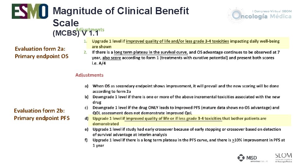 Magnitude of Clinical Benefit Scale (MCBS) V 1. 1 Evaluation form 2 a: Primary