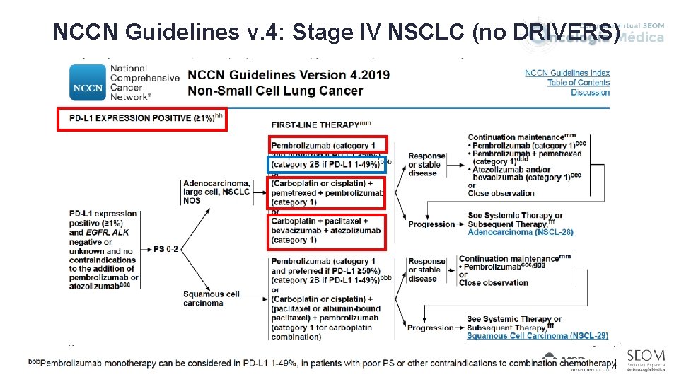 NCCN Guidelines v. 4: Stage IV NSCLC (no DRIVERS) 