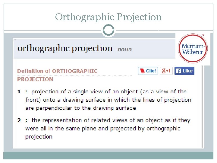 Orthographic Projection 