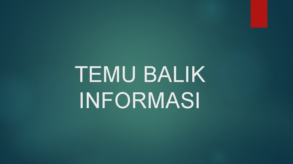 TEMU BALIK INFORMASI 