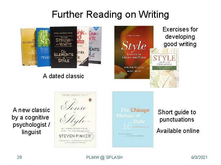 Further Reading on Writing Exercises for developing good writing A dated classic A new Further Reading on Writing Exercises for developing good writing A dated classic A new