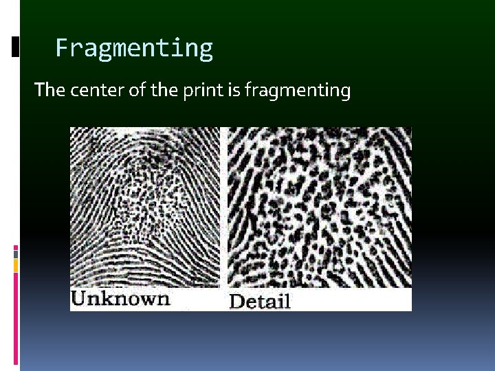 Fragmenting The center of the print is fragmenting 