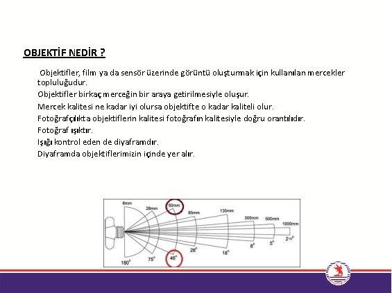 OBJEKTİF NEDİR ? Objektifler, film ya da sensör üzerinde görüntü oluşturmak için kullanılan mercekler