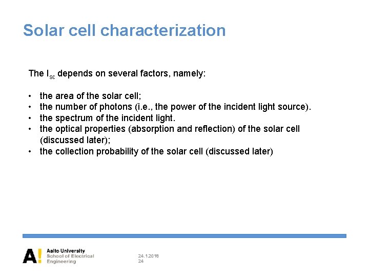 Solar Cell Isc Mapping ELECE 3220 Semiconductor devices Silicon solar cells Overview