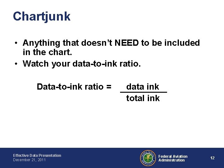 Chartjunk • Anything that doesn’t NEED to be included in the chart. • Watch