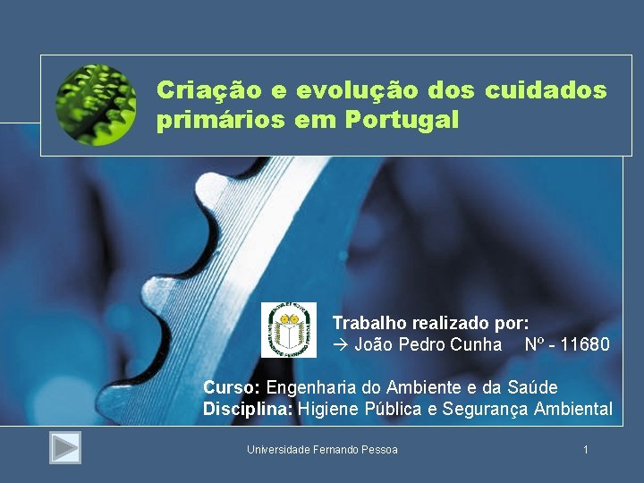 Criação e evolução dos cuidados primários em Portugal Trabalho realizado por: João Pedro Cunha
