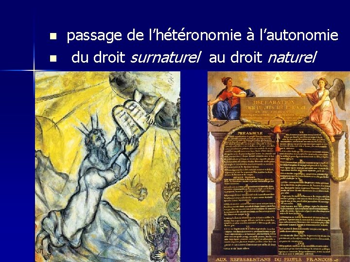 n n passage de l’hétéronomie à l’autonomie du droit surnaturel au droit naturel 