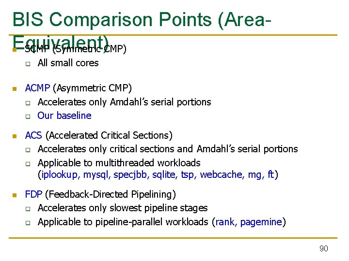 BIS Comparison Points (Area. Equivalent) SCMP (Symmetric CMP) n q n n n All