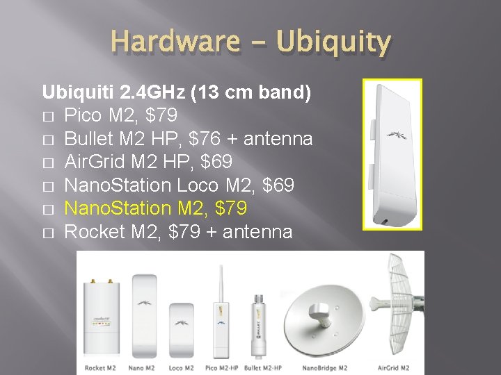 Hardware - Ubiquity Ubiquiti 2. 4 GHz (13 cm band) � Pico M 2,
