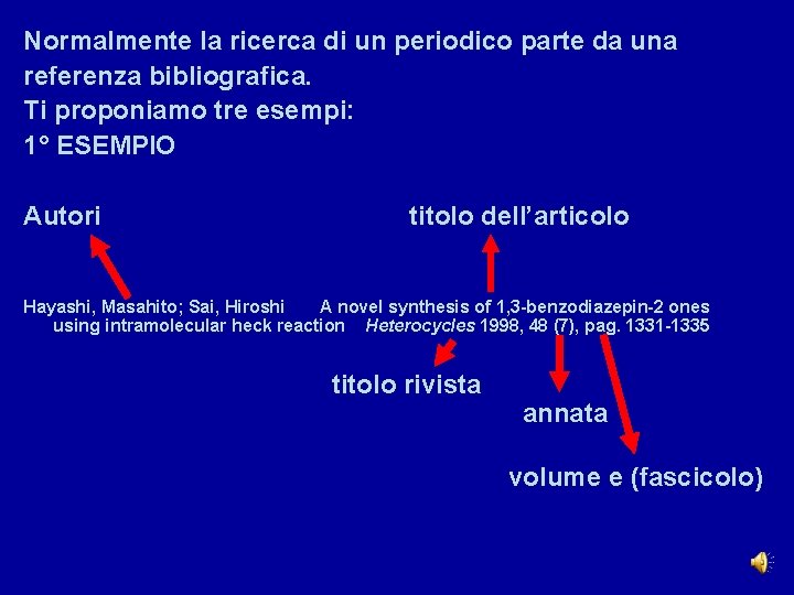 Normalmente la ricerca di un periodico parte da una referenza bibliografica. Ti proponiamo tre