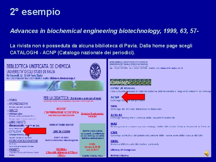 2° esempio Advances in biochemical engineering biotechnology, 1999, 63, 57 La rivista non è