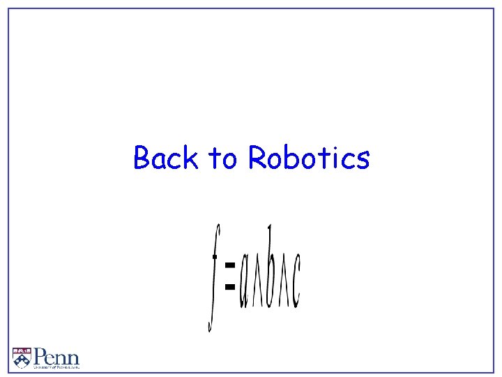 Back to Robotics 
