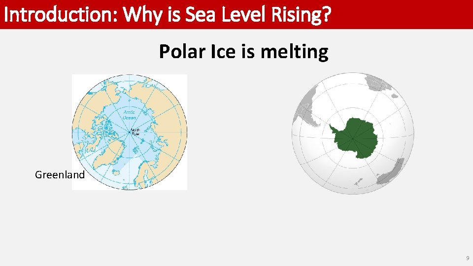 Introduction: Why is Sea Level Rising? Polar Ice is melting Greenland 9 