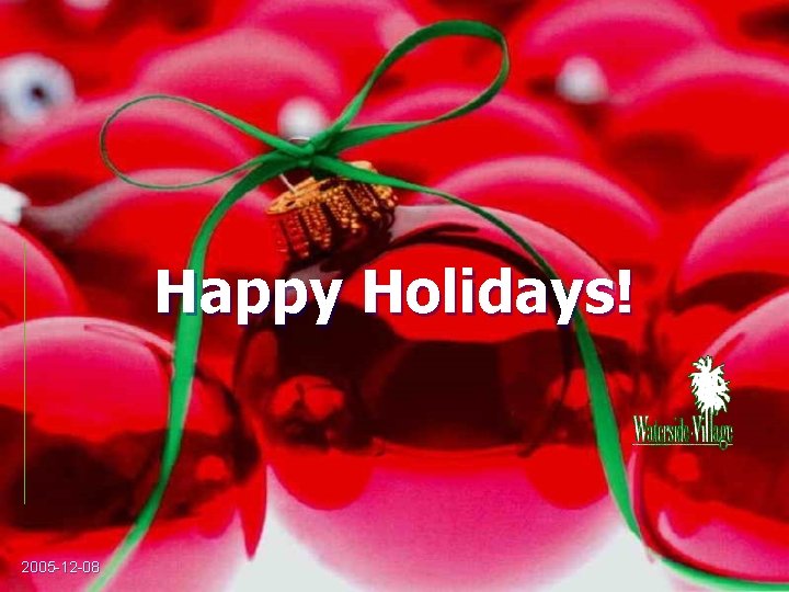 Happy Holidays! 2005 -12 -08 