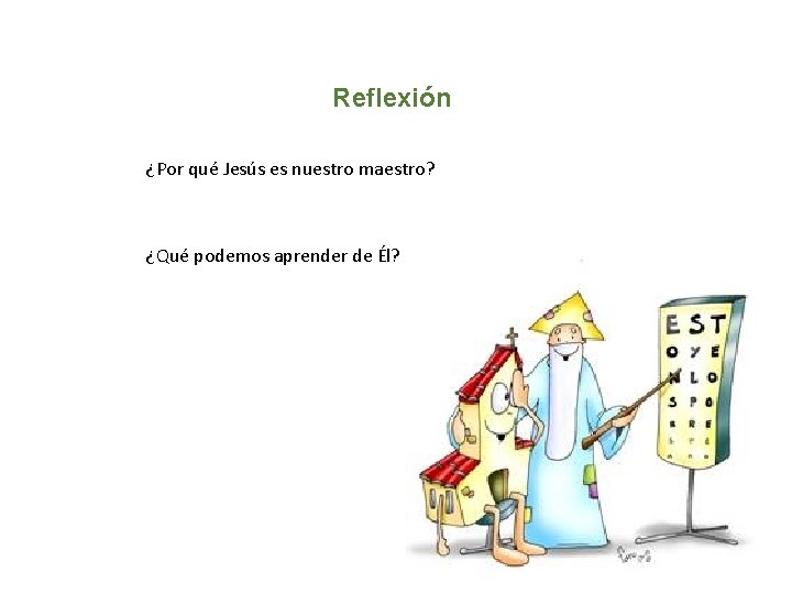 Reflexión ¿Por qué Jesús es nuestro maestro? ¿Qué podemos aprender de Él? 