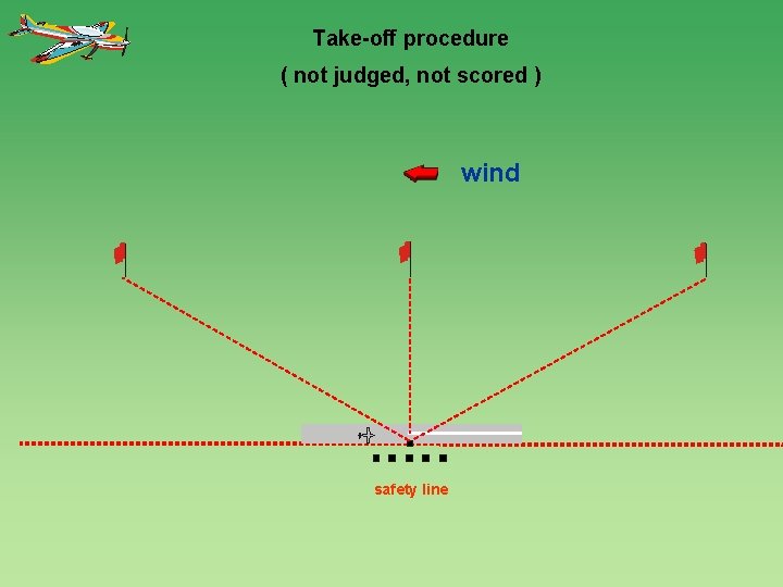 Take-off procedure ( not judged, not scored ) wind 1200 safety line 