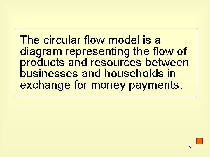 The circular flow model is a diagram representing the flow of products and resources