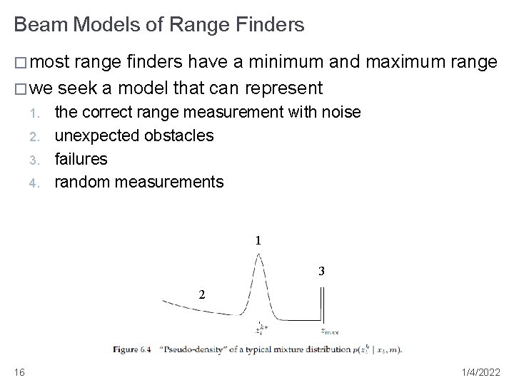 Beam Models of Range Finders � most range finders have a minimum and maximum