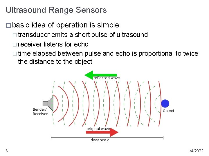 Ultrasound Range Sensors � basic idea of operation is simple � transducer emits a