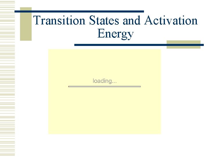 Transition States and Activation Energy 