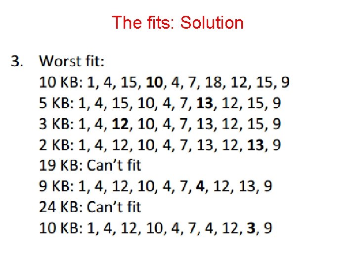 The fits: Solution 