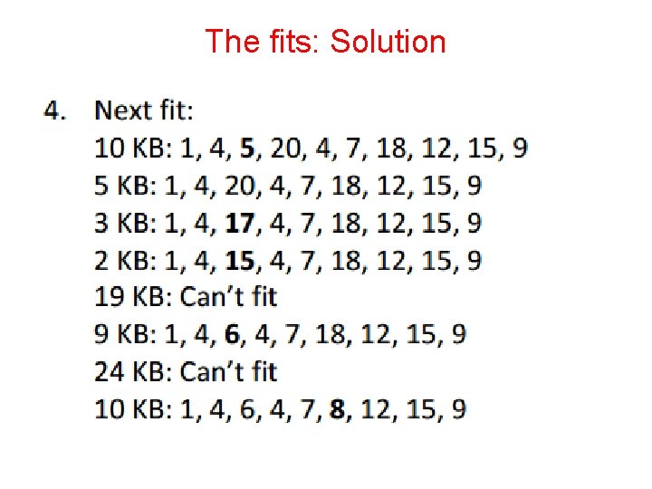 The fits: Solution 