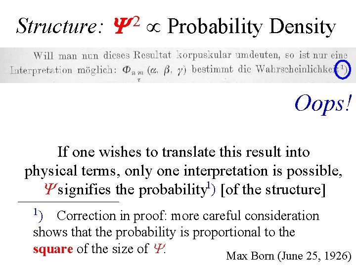 Structure: Y 2 Probability Density Oops! If one wishes to translate this result into
