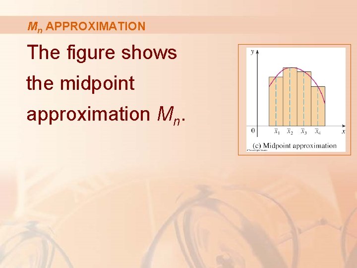 Mn APPROXIMATION The figure shows the midpoint approximation Mn. 