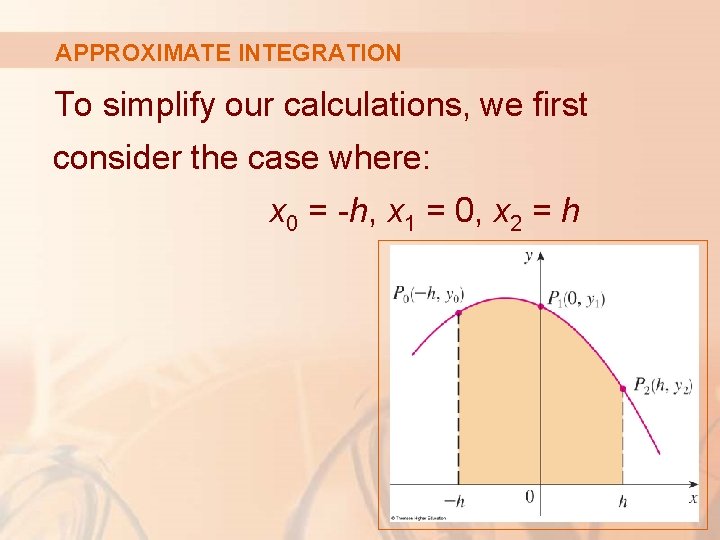 APPROXIMATE INTEGRATION To simplify our calculations, we first consider the case where: x 0