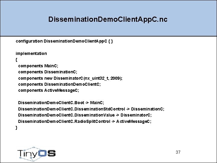 Dissemination. Demo. Client. App. C. nc configuration Dissemination. Demo. Client. App. C { }