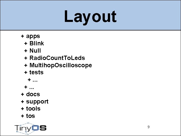 Layout + apps + Blink + Null + Radio. Count. To. Leds + Multihop.