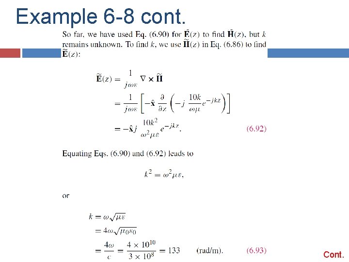 Example 6 -8 cont. Cont. 