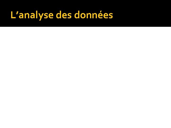 L’analyse des données 