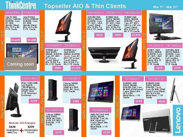 Topseller AIO & Thin Clients $1, 029 $1, 099 Coming soon 10 F 30005