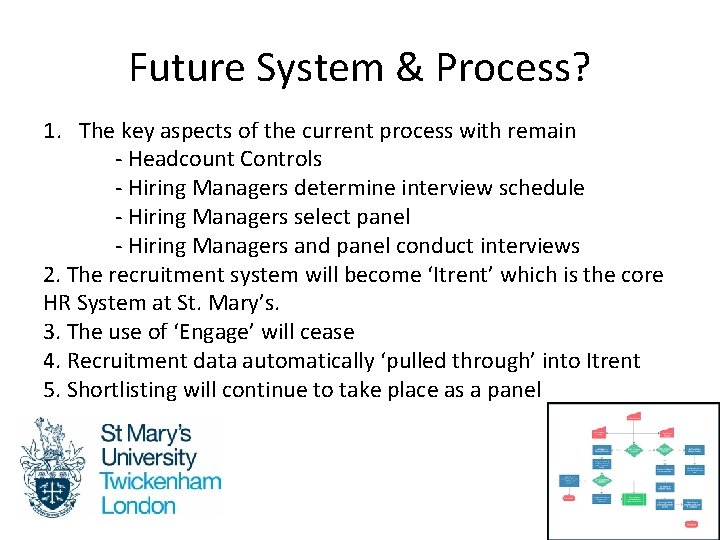 Future System & Process? 1. The key aspects of the current process with remain