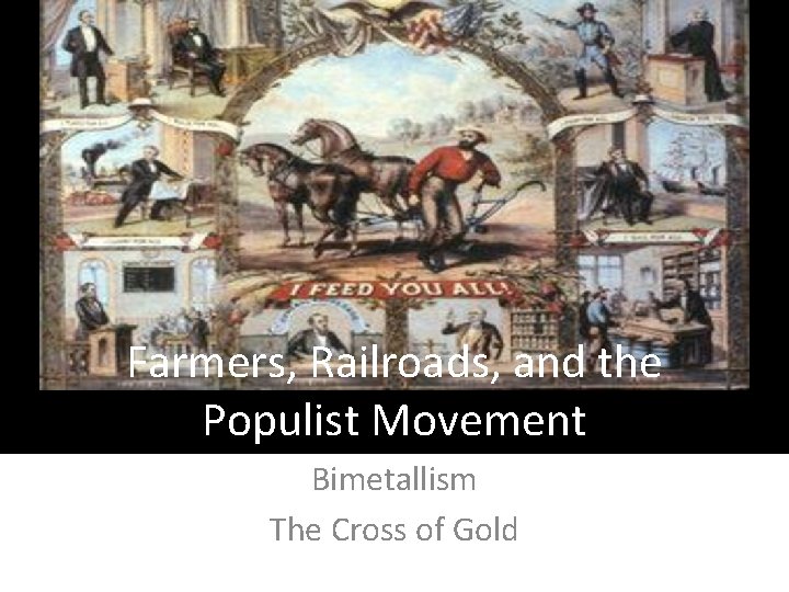 Farmers, Railroads, and the Populist Movement Bimetallism The Cross of Gold 