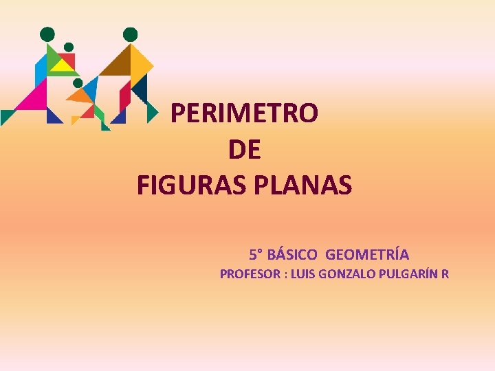 PERIMETRO DE FIGURAS PLANAS 5° BÁSICO GEOMETRÍA PROFESOR : LUIS GONZALO PULGARÍN R 