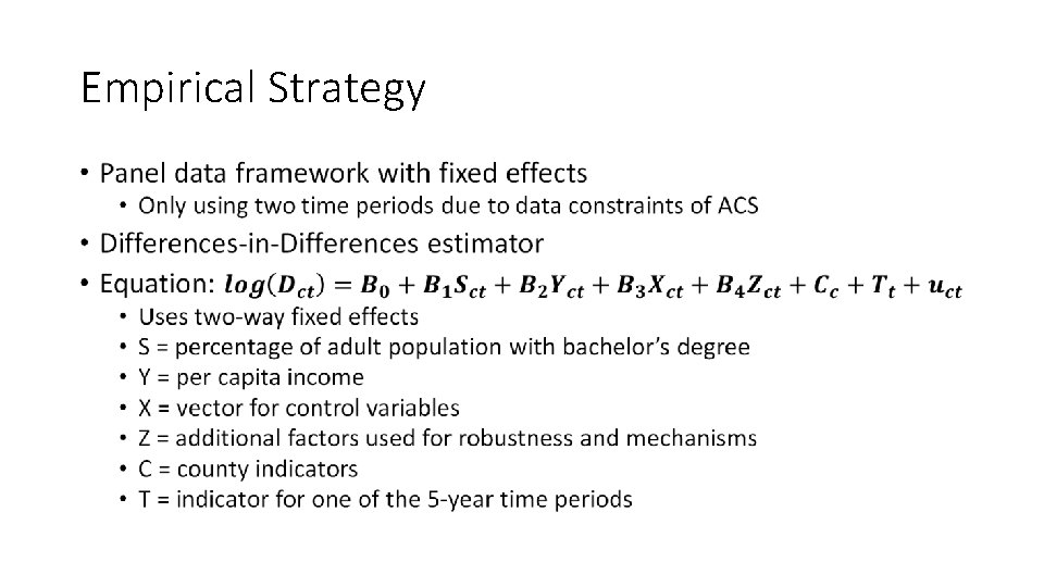 Empirical Strategy • 