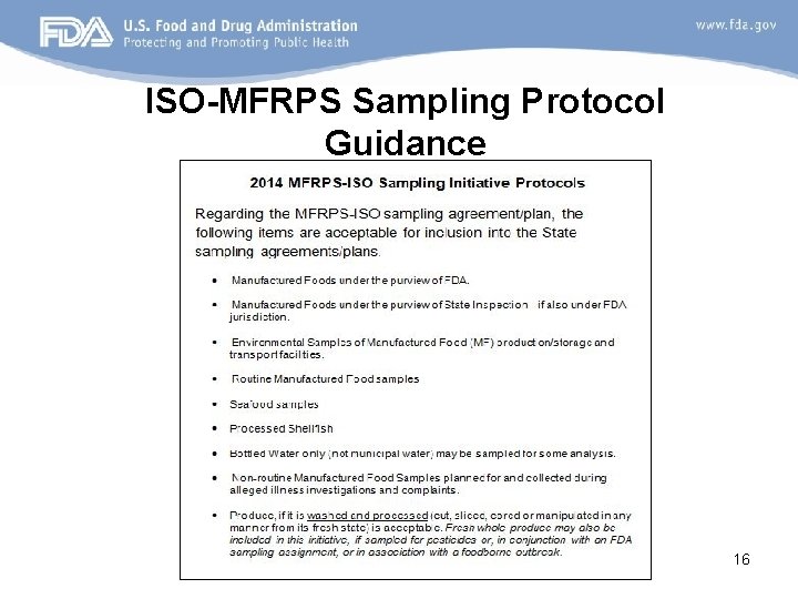 ISO-MFRPS Sampling Protocol Guidance 16 