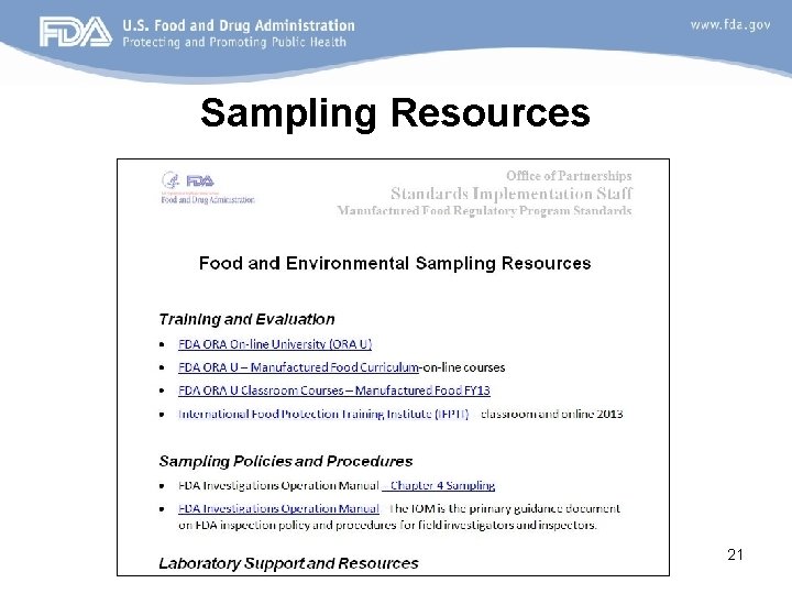 Sampling Resources 21 