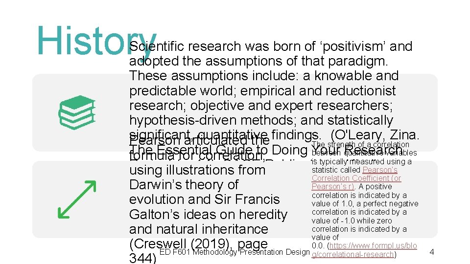 History Scientific research was born of ‘positivism’ and adopted the assumptions of that paradigm. History Scientific research was born of ‘positivism’ and adopted the assumptions of that paradigm.