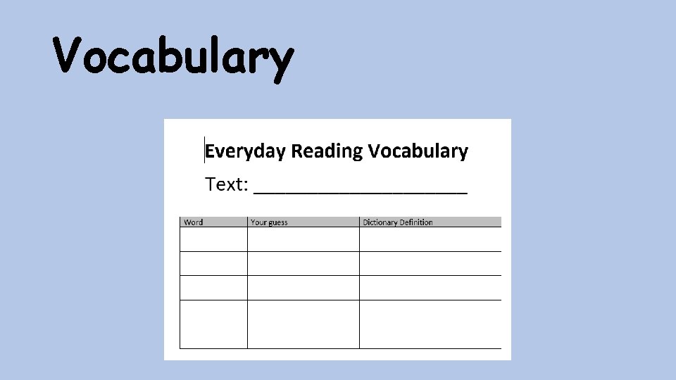 Vocabulary 