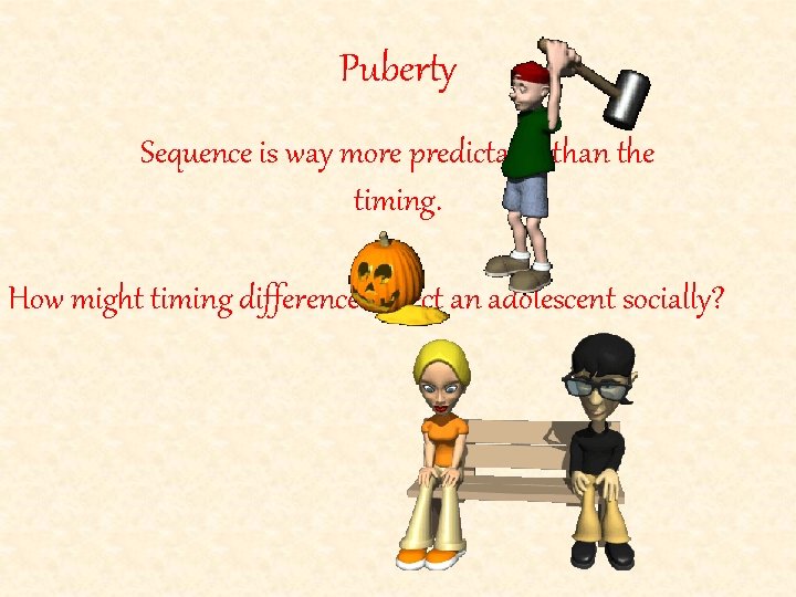 Puberty Sequence is way more predictable than the timing. How might timing differences effect