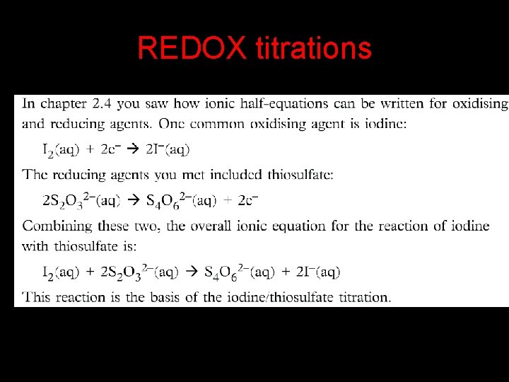 REDOX titrations 