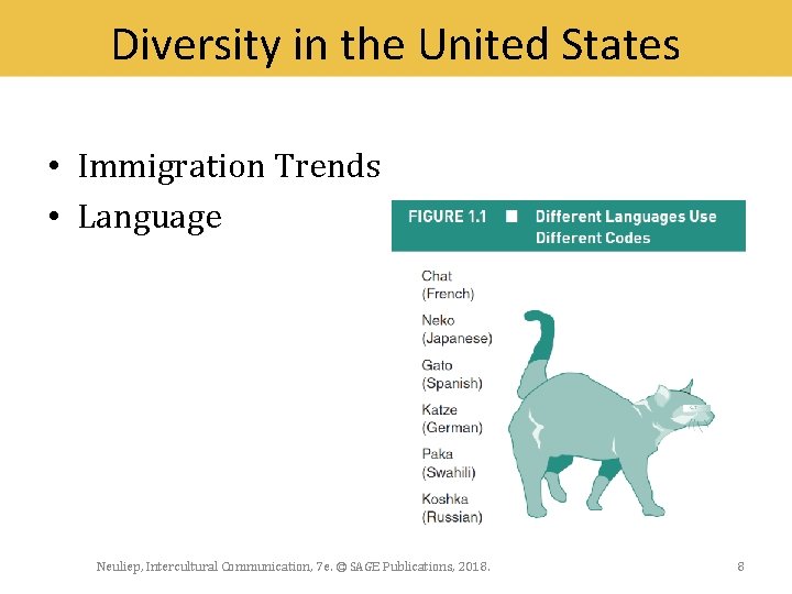 Diversity in the United States • Immigration Trends • Language Neuliep, Intercultural Communication, 7