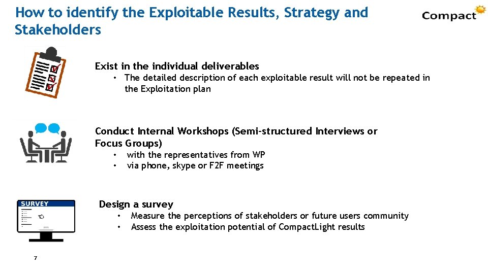 How to identify the Exploitable Results, Strategy and Stakeholders Exist in the individual deliverables